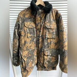 MENS Vintage Mossy Oak XL OG Foliage LEAF Strap Hunting Outdoor Woods Jacket USA